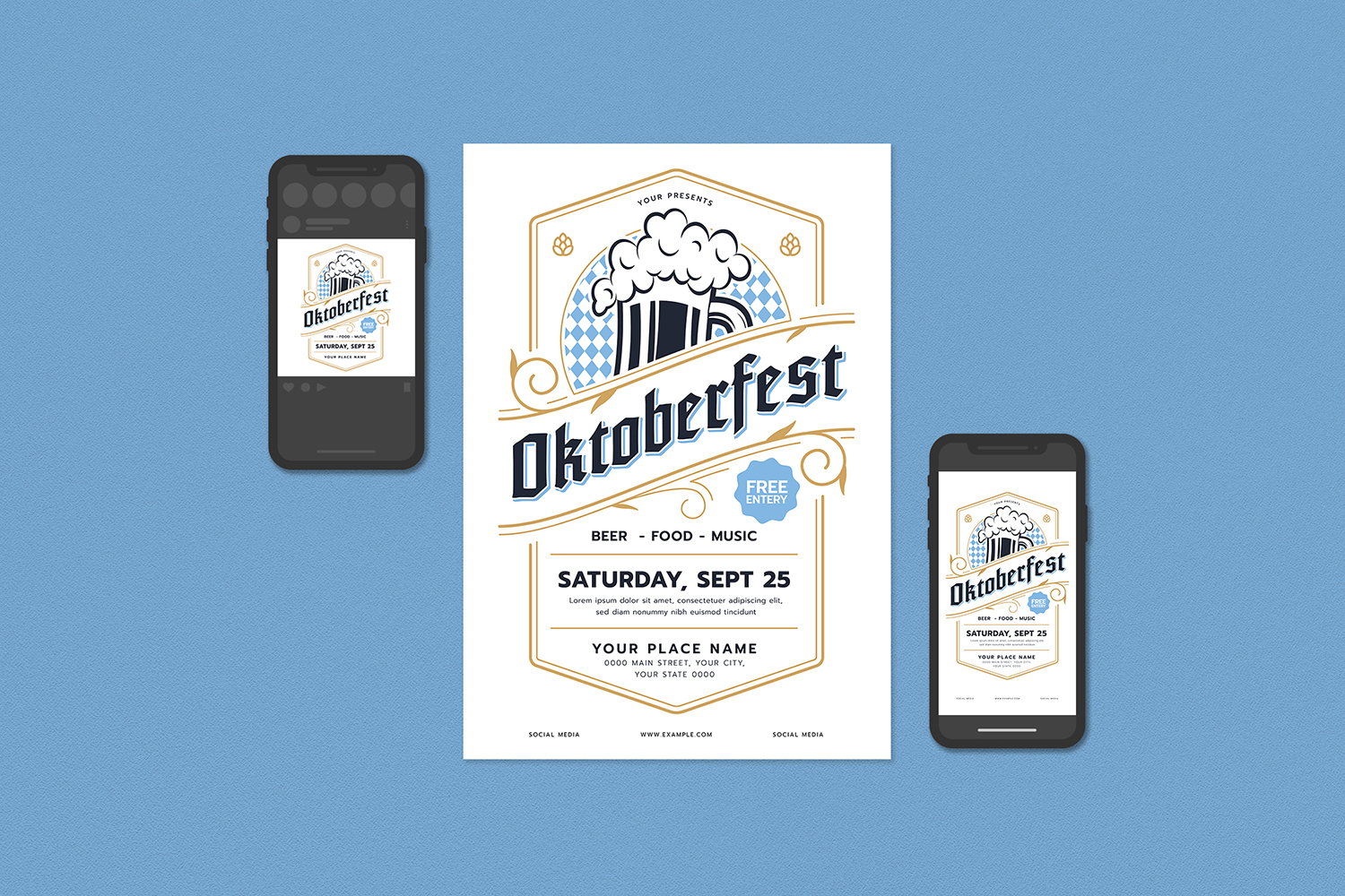 Download Фирменный стиль "Oktoberfest Festival Flyer Set - Corporate Identity Template" / Oktoberfest Festival Flyer Set - Corporate Identity Template - Фирменный стиль на тему графика autumn,bar,barbecue,bavaria,bbq,beer,beer pong,carnival,cookout,cookout party,fall,fast food,festival,food,food flyer,germany,grill,holiday,october,octoberfest