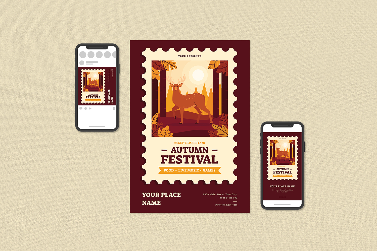 Download Фирменный стиль "Autumn Festival Flyer Set - Corporate Identity Template" / Autumn Festival Flyer Set - Corporate Identity Template - Фирменный стиль на тему графика autumn,banner,banners,card,clean,event,fall,festival,flyer,gathering,grunge,harvest,invitation,invite,leaves,party,post,postcard,poster,pumpkin