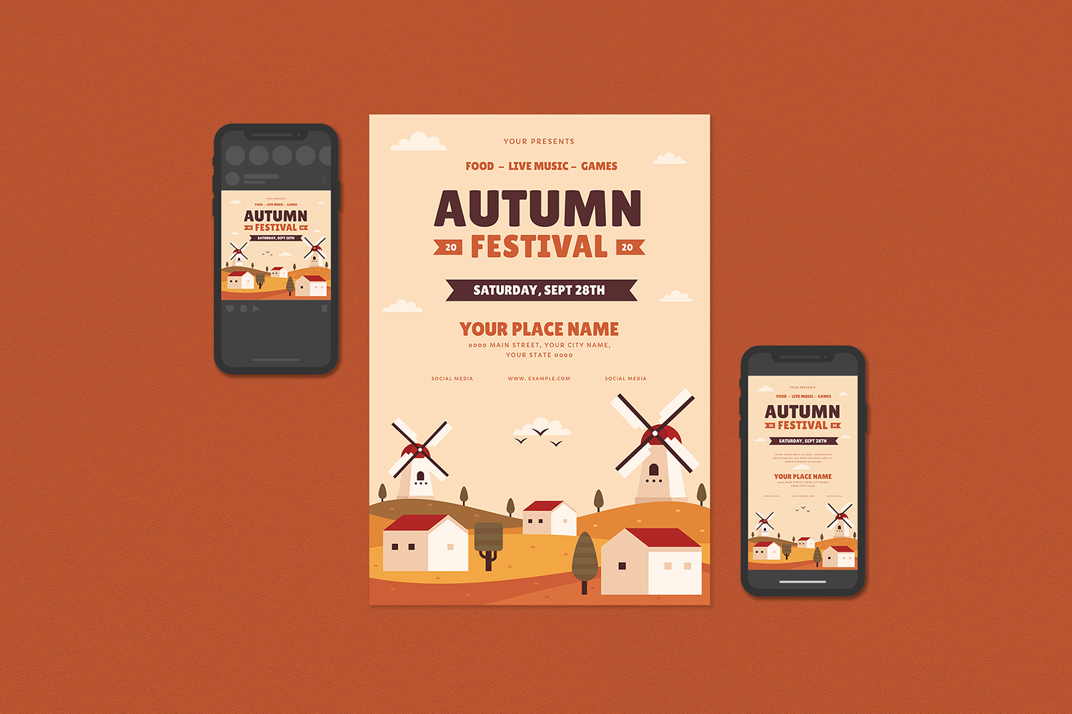 Download Фирменный стиль "Autumn Festival Flyer Set - Corporate Identity Template" / Autumn Festival Flyer Set - Corporate Identity Template - Фирменный стиль на тему графика autumn,banner,banners,card,clean,event,fall,festival,flyer,gathering,harvest,invitation,invite,leaves,party,post,postcard,poster,seasonal,seasons