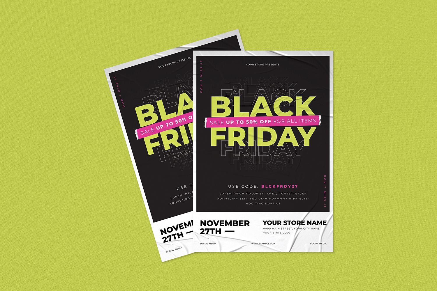 Download Фирменный стиль "Black Friday Flyer Set - Corporate Identity Template" / Black Friday Flyer Set - Corporate Identity Template - Фирменный стиль на тему графика black,black flyer,black friday,bundle,card,christmas,classy,coupon,december,event,fashion,flyer,flyers,friday flyer,label,marketing,mode,new year,pink,promotion