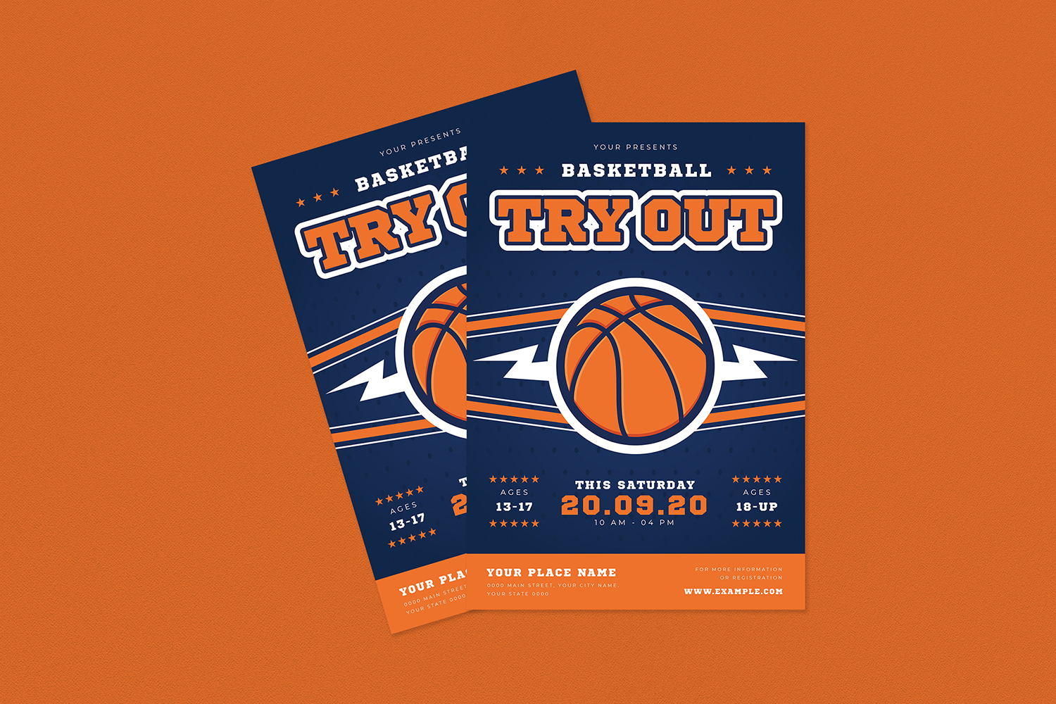 Download Фирменный стиль "Basketball Try Out Flyer Set - Corporate Identity Template" / Basketball Try Out Flyer Set - Corporate Identity Template - Фирменный стиль на тему графика ball,basket,basketball,camp,college,competition,drill,drills,flyer,high school,kid,leaflet,league,magazine,match,middle school