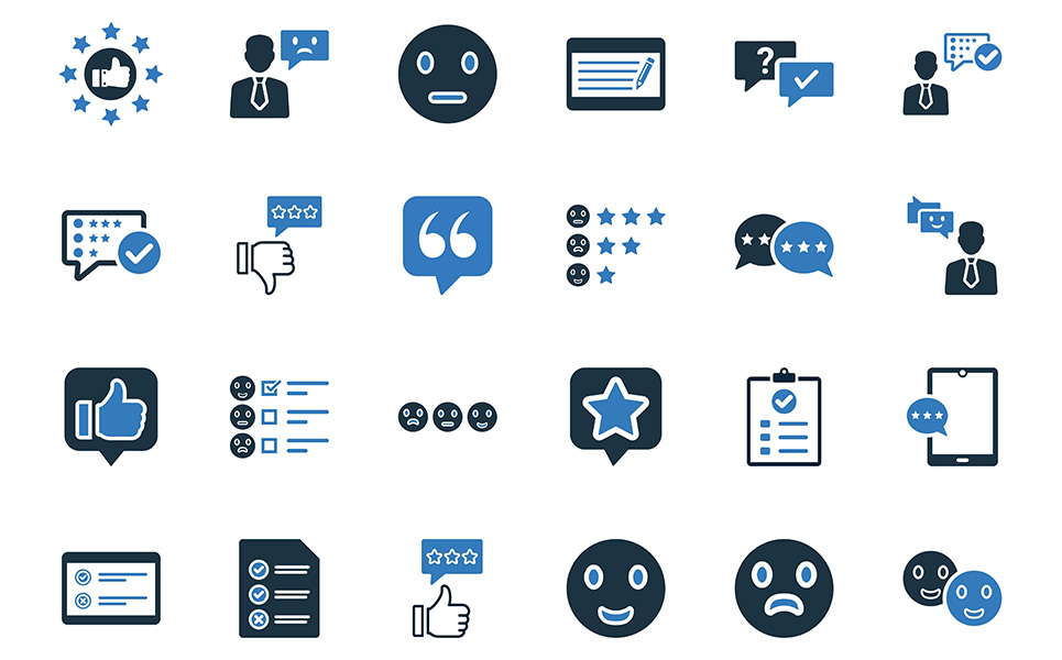 Download Набор иконок "Feedback &amp; Reviews Pack | Multipurpose Icon Set" / Feedback &amp; Reviews Pack | Multipurpose Icon Set - Набор иконок на тему графика feedback,reviews,customer,rating,positive,negative,bad,good,online,emotion,emoji,star,dislike,average,multipurpose,support,opinion,satisfaction,testimonial,recommended