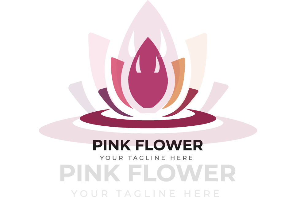 Download Шаблон логотипа "Pink Flower Company Design Logo Template" / Pink Flower Company Design Logo Template - Шаблон логотипа на тему графика background,beauty,business,decoration,design,floral,flower,icon,illustration,leaf,logo,lotus,natural,nature,pink,pink flower,plant,salon,sign