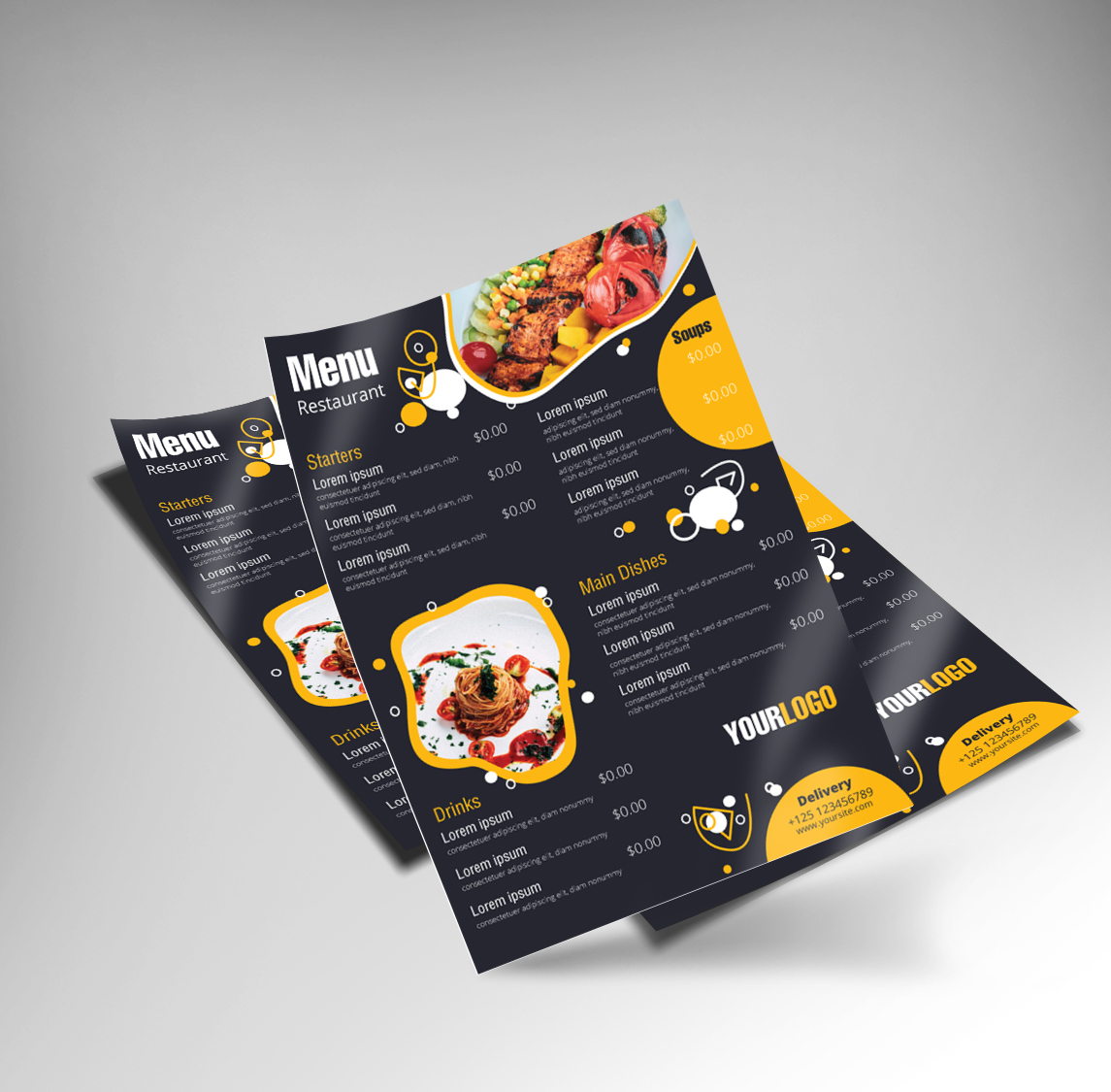 Download Vector "Creative Menu Design  Template Design Food Flyer - Vector Image" / Creative Menu Design  Template Design Food Flyer - Vector Image - Vector на тему графика restaurant,brochure,seafood,vector,design,cover,drinks,lunch,template,chalkboard,graphic,a4,flyer