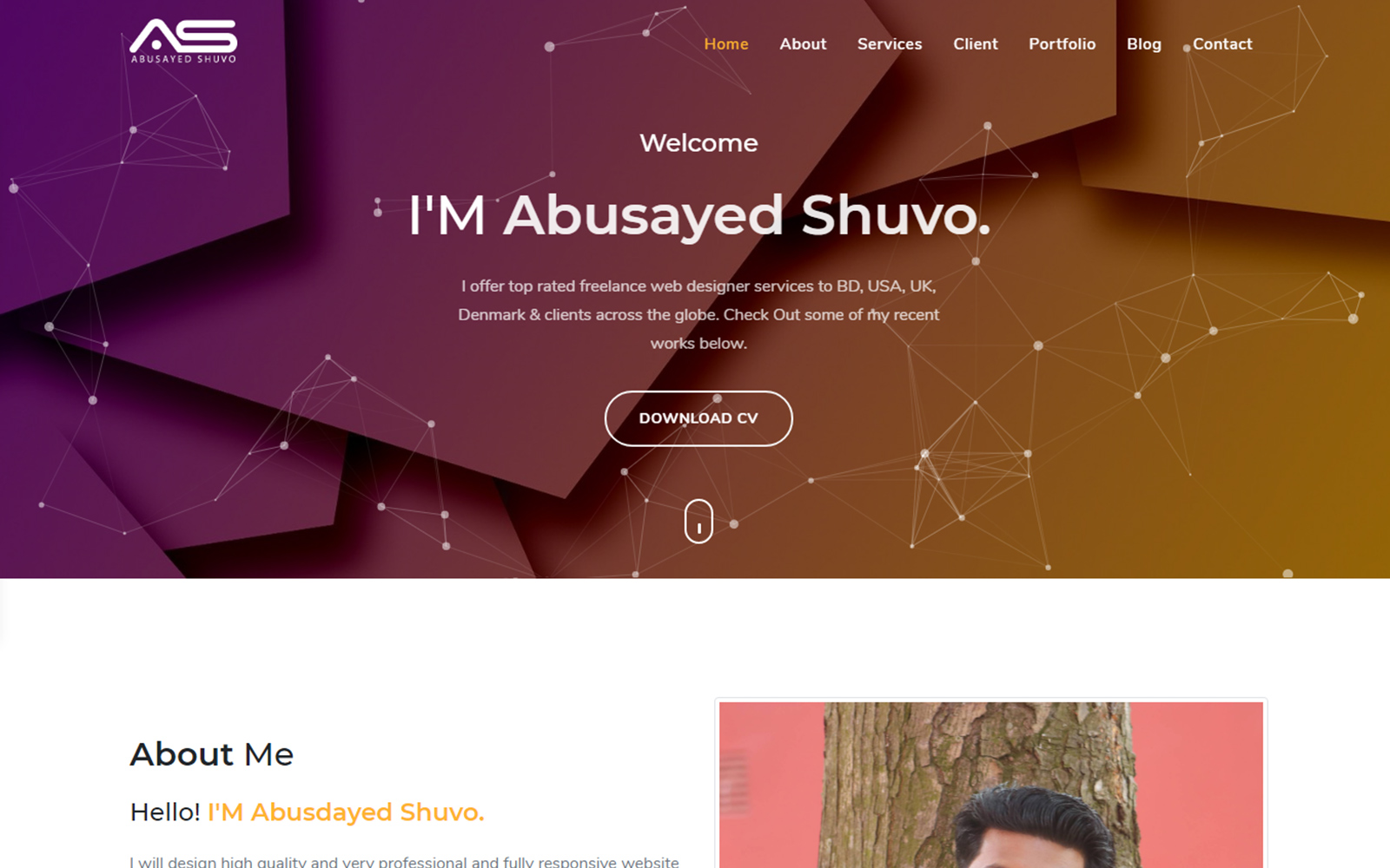 Shuvo Personal Portfolio Landing Page Template