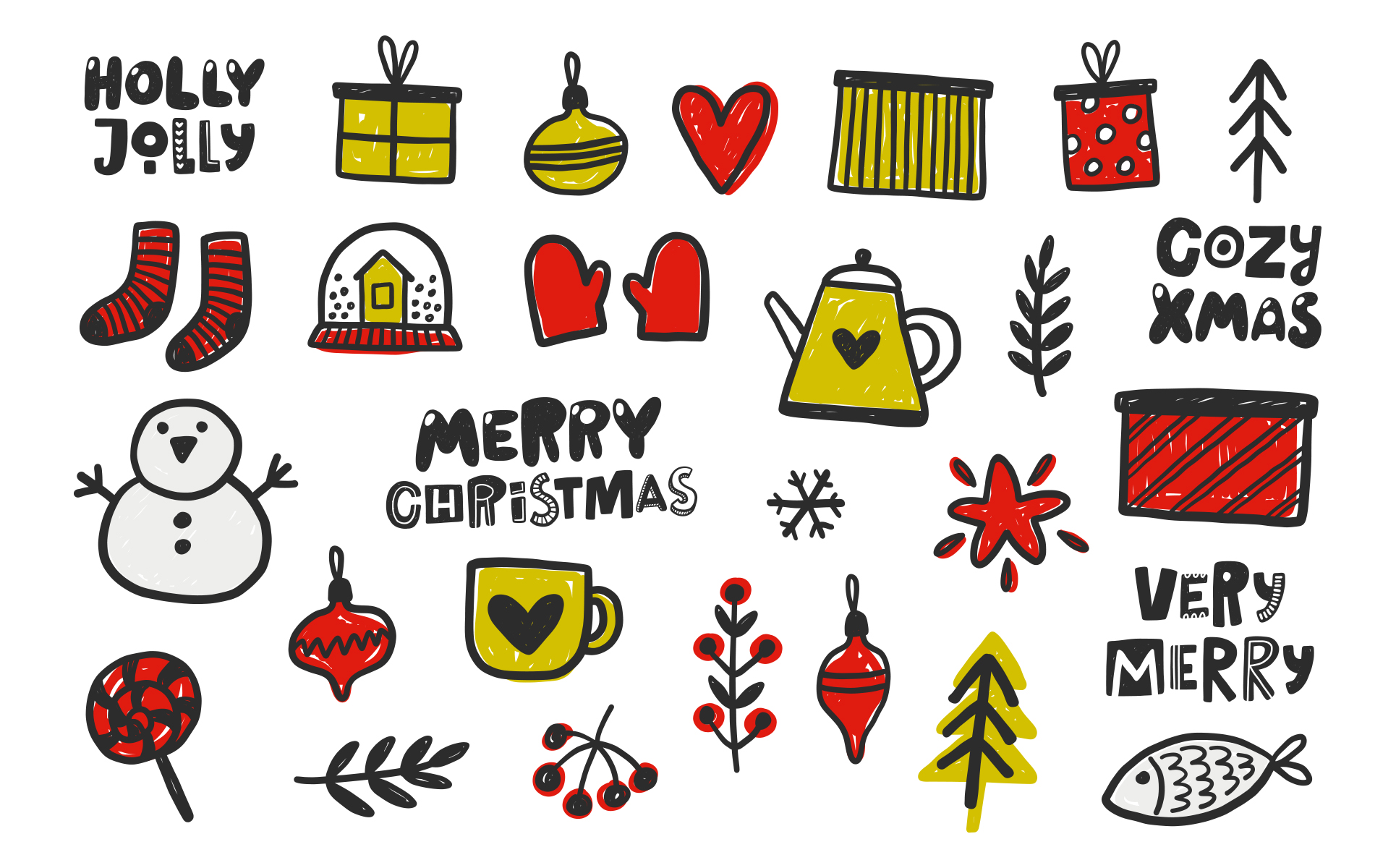 Download Иллюстрация "Cute Penguins. Christmas Collection - Illustration" / Cute Penguins. Christmas Collection - Illustration - Иллюстрация на тему графика christmas,penguin,new year,snow,kid,tree,gift,sock,hand drawn,decoration,poster,banner,illustration,vector,badge,seamless pattern,element,creator,xmas,clipart