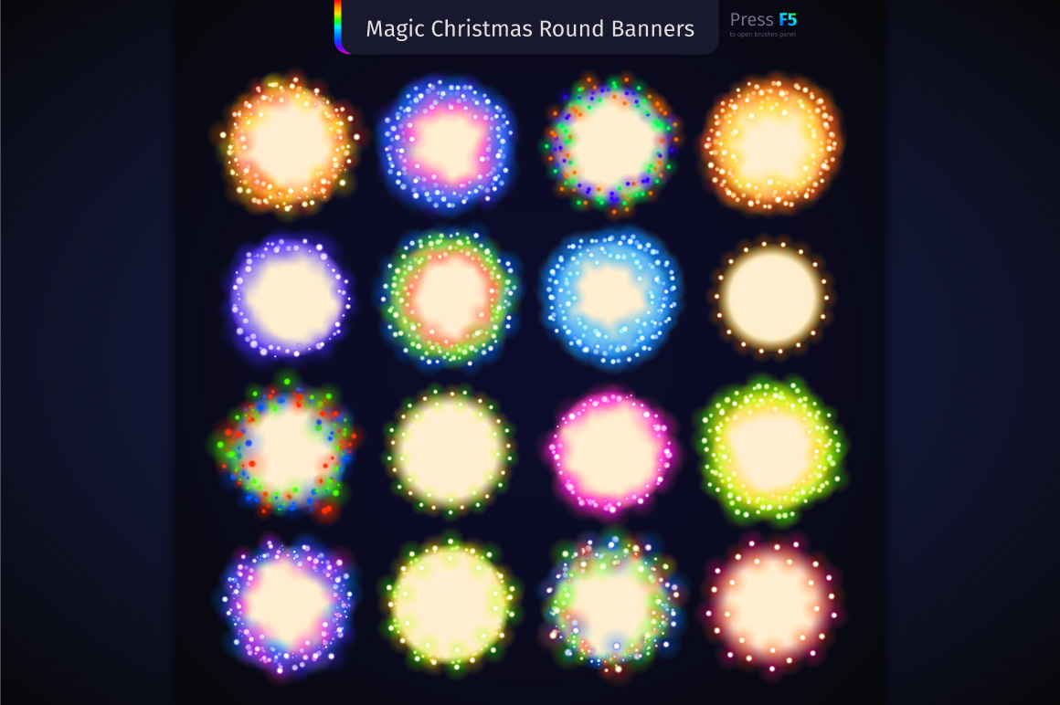 Download Vector "Magic Christmas Lights - Vector Image" / Magic Christmas Lights - Vector Image - Vector на тему графика christmas,celebration,holiday,xmas,decoration,party,vector,design,bright,winter,background,season,illustration,year,new,happy,glitter,merry,brushes,greeting