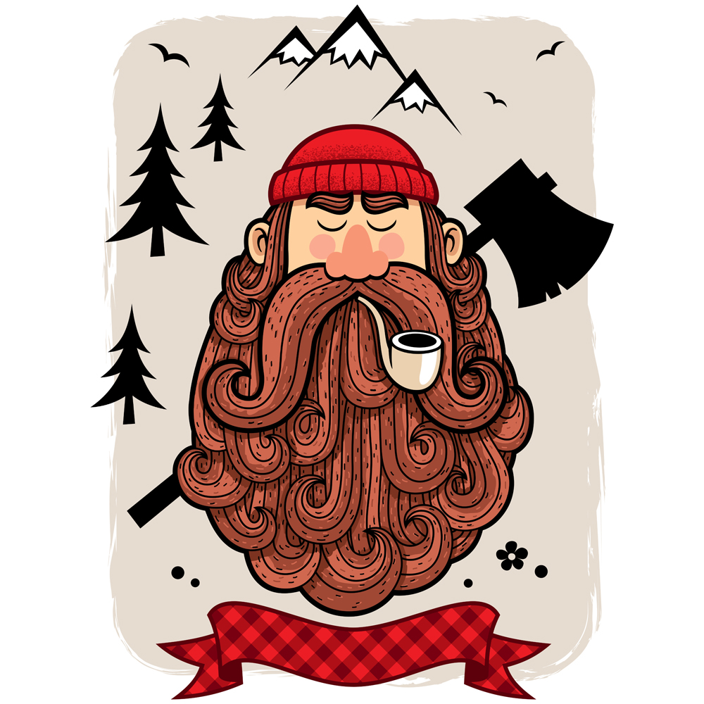 Download Иллюстрация "Lumberjack - Illustration" / Lumberjack - Illustration - Иллюстрация на тему графика lumberjack,lumberman,woodcutter,woodsman,axeman,axe,man,chopper,logger,logging,character,person,worker,hipster,mountaineer,beard,portrait,face,wood,lumber