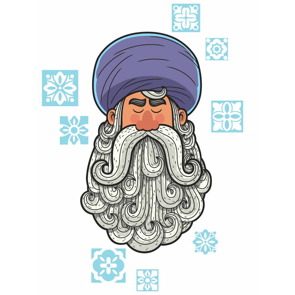 Download Иллюстрация "Turban - Illustration" / Turban - Illustration - Иллюстрация на тему графика turban,portrait,face,nasreddin hodja,seljuq,turkish,turk,iranian,persian,president,ayatollah,leader,azerbaijani,azeri,kurd,afghan,uzbek,arab,muslim,arabian