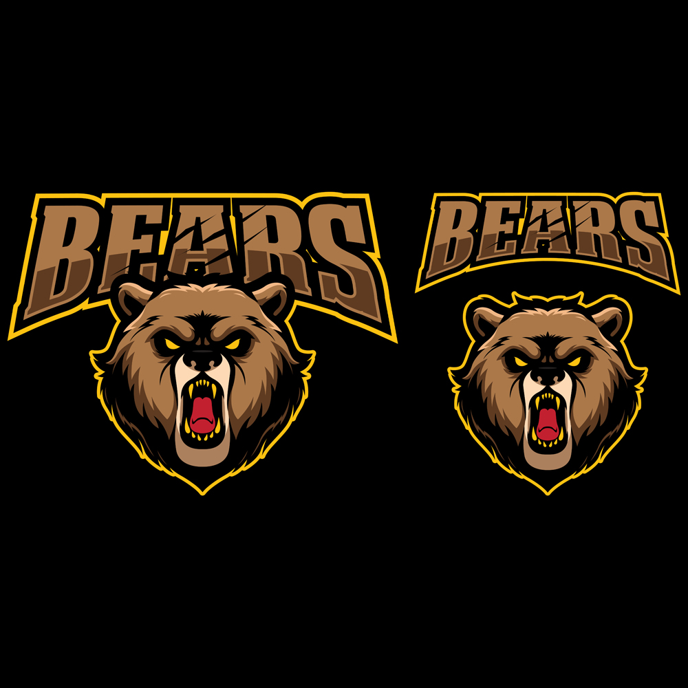 Download Иллюстрация "Bears Mascot - Illustration" / Bears Mascot - Illustration - Иллюстрация на тему графика bear,mascot,symbol,logo,team,sport,grizzly,monster,russian,russia,siberian,predator,animal,mammal,wildlife,angry,beast,wild,head,face