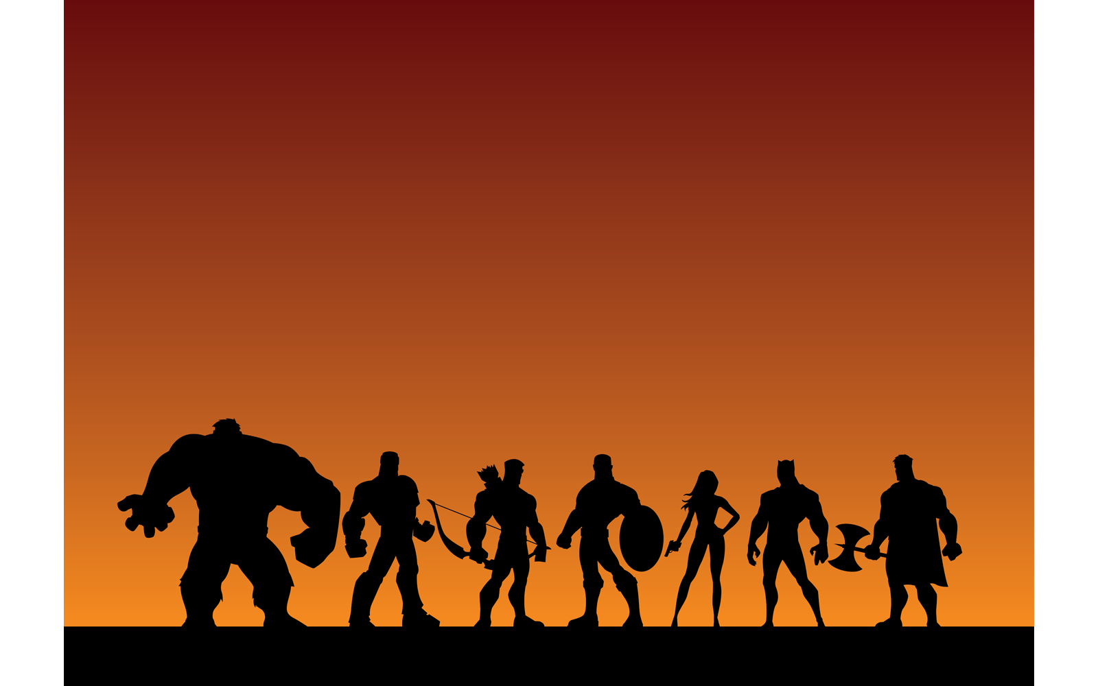 Download Иллюстрация "Super Team - Illustration" / Super Team - Illustration - Иллюстрация на тему графика team,group,league,alliance,party,squad,avenger,superhero,super,hero,heroine,woman,girl,female,man,male,silhouette,power,comic book,cartoon