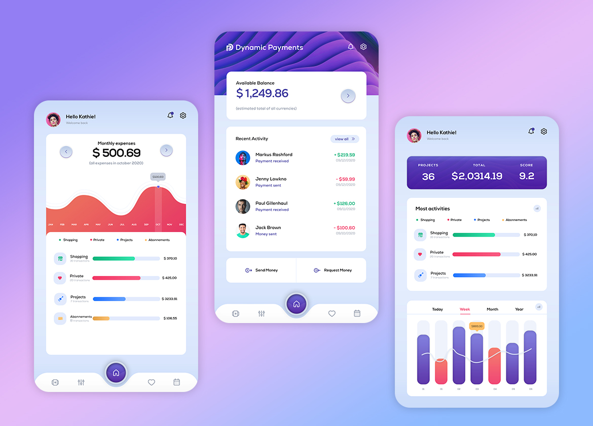 Download UI элементы "Dynamic Payments UI Kit " / Dynamic Payments UI Kit  - UI элементы на тему графика payment,wallet,ui design,ui kit,user interface,dashboard,ux,user experience,iphone,app,application design,app template