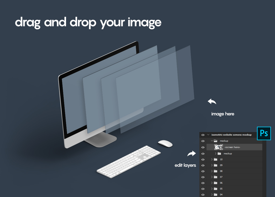 Download Мокап для продукта "Perspective Frames 1.0 product mockup" / Perspective Frames 1.0 product mockup - Мокап для продукта на тему графика perspective,frames,screens,devices,isometric,psd,template,mockup