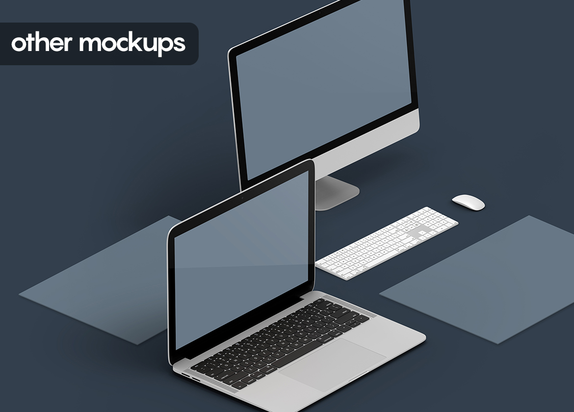 Download Мокап для продукта "Isometric Website Screens 3.0 product mockup" / Isometric Website Screens 3.0 product mockup - Мокап для продукта на тему графика isometric,website mockup,perspective mockup,website screen,isometric device,device mockup,imac,macbook,psd,website presentation