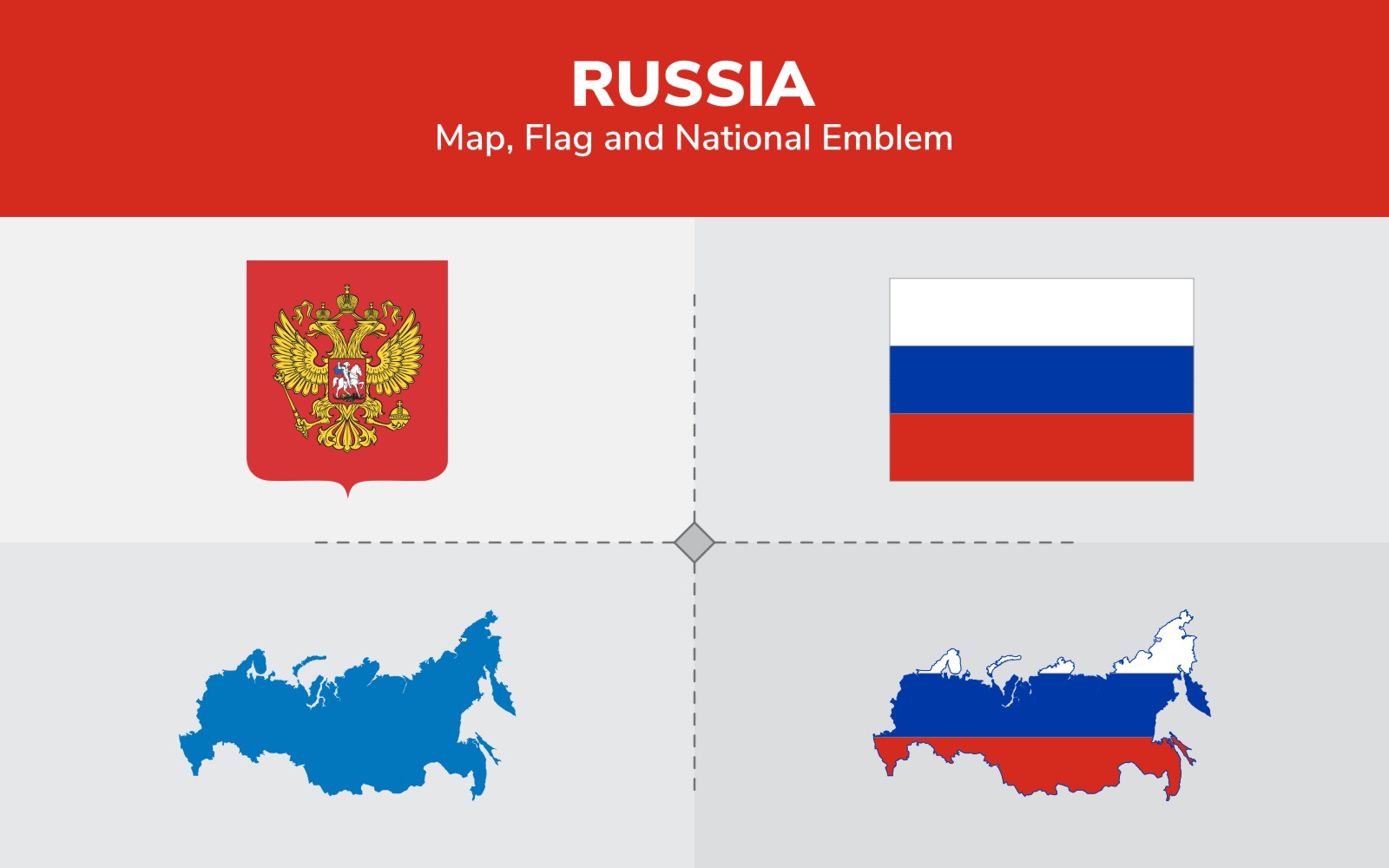 Download Иллюстрация "Russia Map, Flag and National Emblem - Illustration" / Russia Map, Flag and National Emblem - Illustration - Иллюстрация на тему графика continents,countries,map,political map,traveling,vector,emblem,national,flag,coat,arms,country,symbol,nations,state,sign,nation,badge,symbolic object,europe