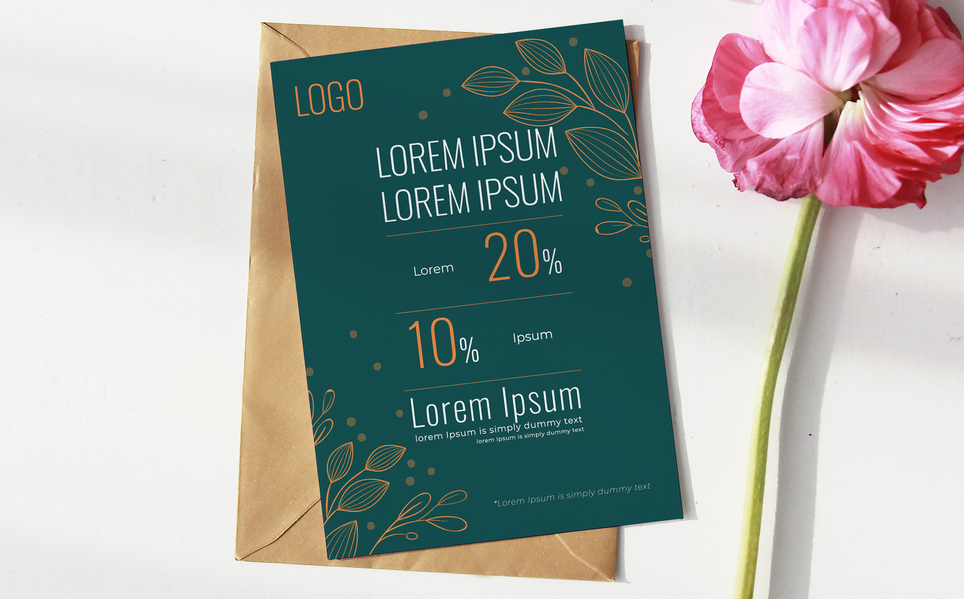 Download PSD шаблон "Discount Certificate PSD Template" / Discount Certificate PSD Template - PSD шаблон на тему графика discount,certificate,flyer,minimal,a6,free fonts,editable text