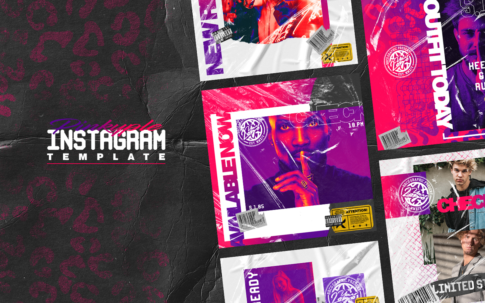 Download Шаблон для соцсетей "Pinkyple Instagram Template for Social Media" / Pinkyple Instagram Template for Social Media - Шаблон для соцсетей на тему графика instagram,instagram post,instagram feed,instagram stories,instagram bundle,instagram pack,media social,media social pack,media social bundle,facebook,cover