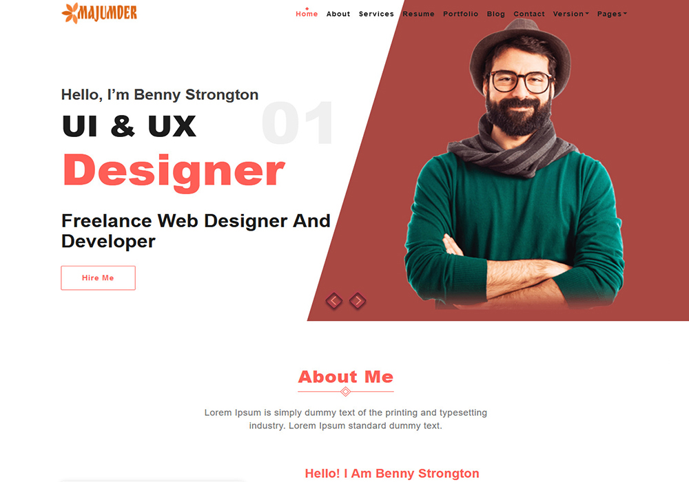 Majumder Portfolio Landing Page Template