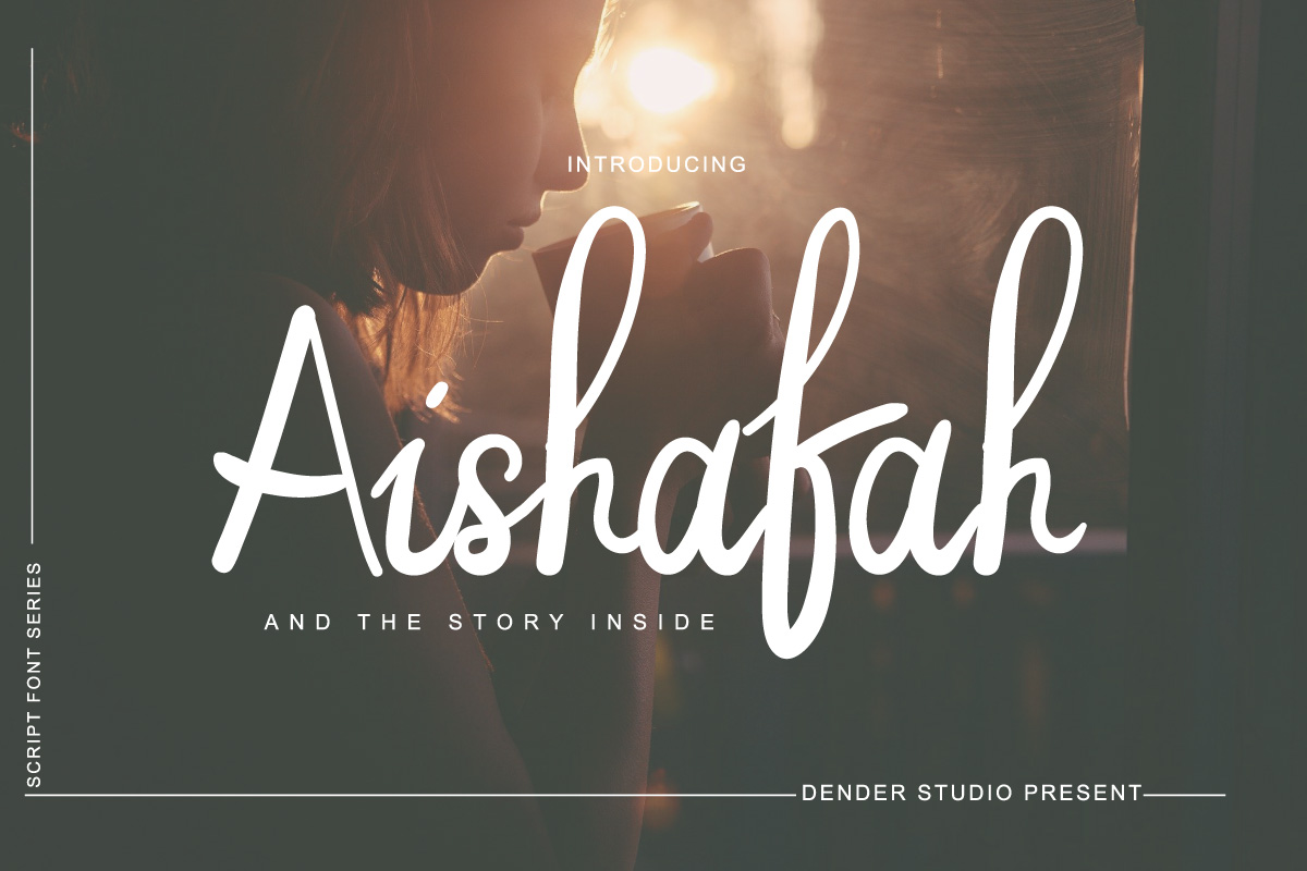 Download Шрифт "Aishafah Font" / Aishafah Font - Шрифт на тему графика branding,brush,calligraphy,casual,elegant,feminine,font,handmade,handwriting,handwritten,ligature,lovely,natural,pen,romantic,script,signature,swash,type,wedding