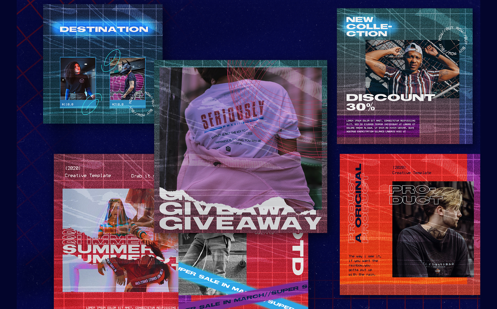 Download Шаблон для соцсетей "Sykhna Social Media Template" / Sykhna Social Media Template - Шаблон для соцсетей на тему графика banner pack,banners,business,buy,clothes,clothing,cloths,coupon,deal,discount,dress,fashion,flat,flat design,gif,instagram,marketing,modern,90s,80s