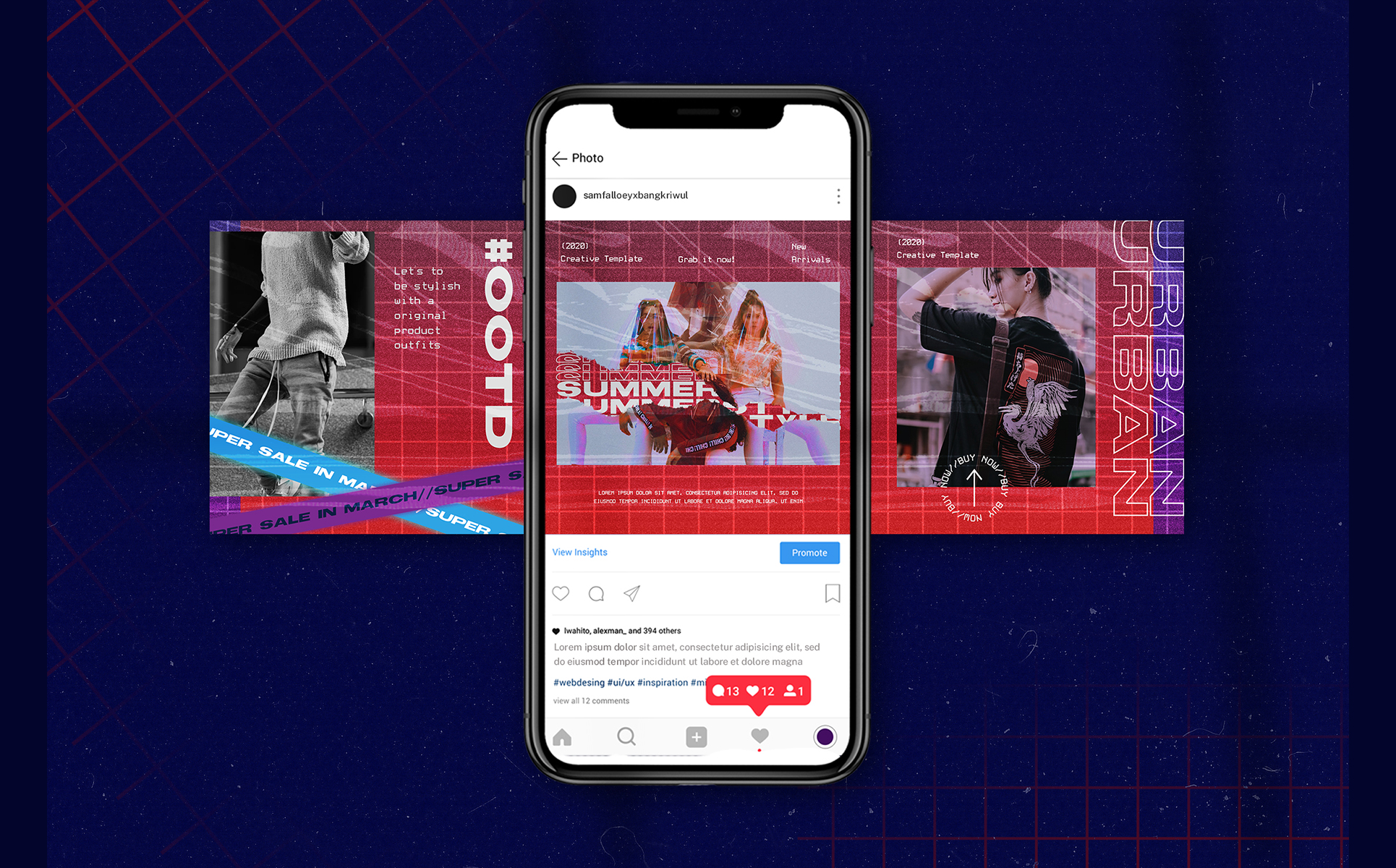 Download Шаблон для соцсетей "Sykhna Social Media Template" / Sykhna Social Media Template - Шаблон для соцсетей на тему графика banner pack,banners,business,buy,clothes,clothing,cloths,coupon,deal,discount,dress,fashion,flat,flat design,gif,instagram,marketing,modern,90s,80s