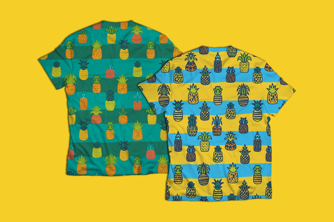 Download Pattern "Pineapples Set Pattern" / Pineapples Set Pattern - Pattern на тему графика vintage,hand-drawn,illustration,design,retro,sweet,food,decorative,summer,vector,texture,natural,organic,fabric,art,color,drawn,tropical,fresh,hand,abstract,yellow,flat,green,blue,pink,season