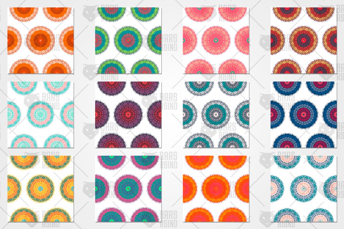Download Pattern "240 Mandala Seamless Bundle Pattern" / 240 Mandala Seamless Bundle Pattern - Pattern на тему графика wedding,invitation,card,vintage,hand-drawn,illustration,bundle,design,template,retro,greeting,blog,packaging,fashion,elements,decorative,ornamental,vector,floral,clothing,boho,texture,fabric,