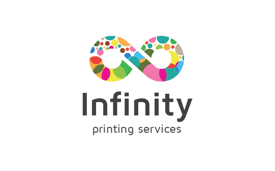 Download Шаблон логотипа "Infinity Logo Template" / Infinity Logo Template - Шаблон логотипа на тему графика infinity,logo,color,colorful,printing,digital,dots,multicolor,rainbow