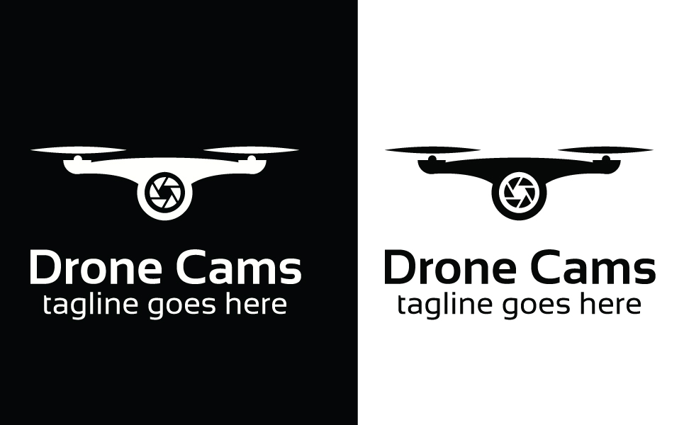 Download Шаблон логотипа "Drone Cams Logo Template" / Drone Cams Logo Template - Шаблон логотипа на тему графика drone,logo,template,camera,air,fly,zoom,vector,recording,photography,landscapes