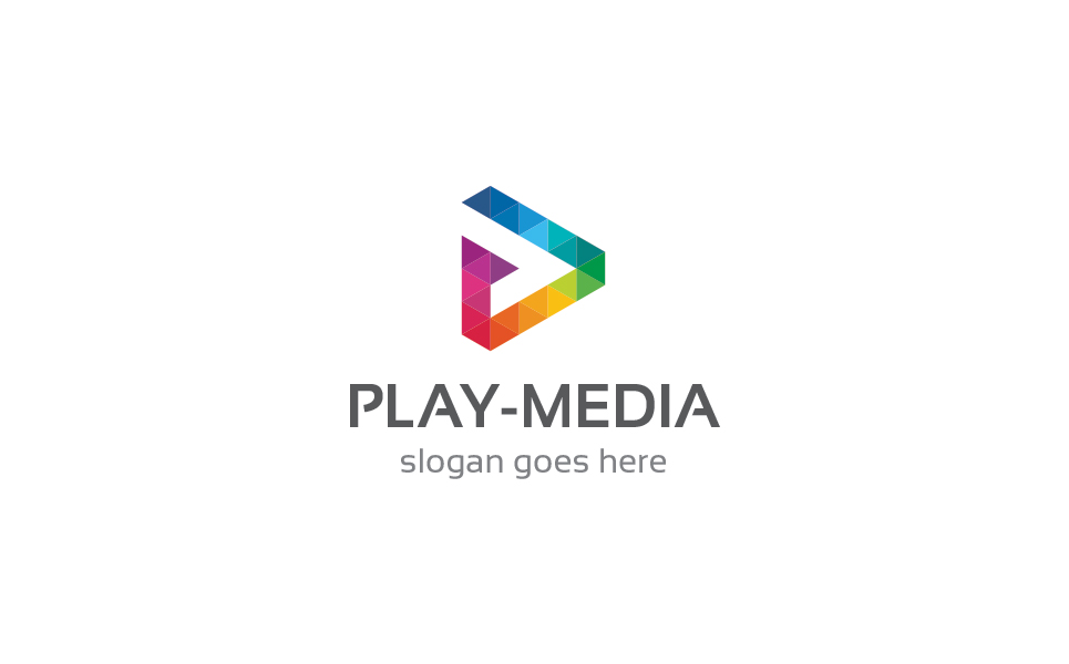 Download Шаблон логотипа "Media Logo Template" / Media Logo Template - Шаблон логотипа на тему графика play,media,logo,template,corporate,digital,rainbow,colorful,button,coding,solutions