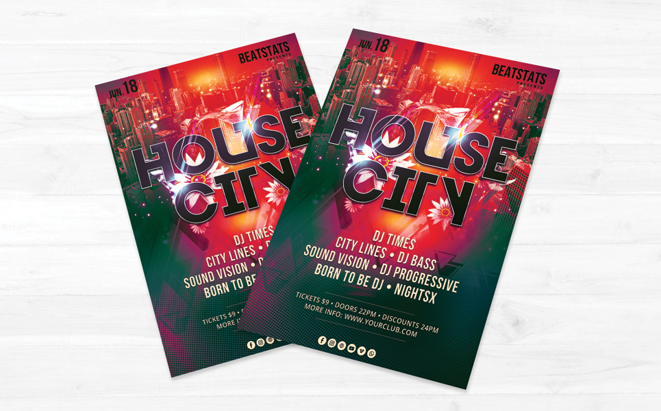 Download Фирменный стиль "Party Flyer V1 - Corporate Identity Template" / Party Flyer V1 - Corporate Identity Template - Фирменный стиль party,flyer,corporate,identity,music,dj,club,house