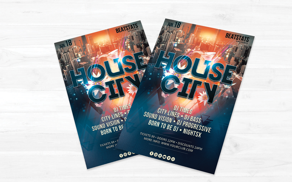 Download Фирменный стиль "Party Flyer V1 - Corporate Identity Template" / Party Flyer V1 - Corporate Identity Template - Фирменный стиль party,flyer,corporate,identity,music,dj,club,house