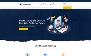 E-learning Online courses Website Template #107581