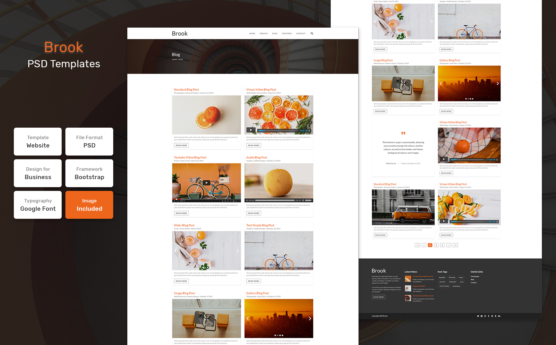 Download PSD шаблон "Brook - Business Material PSD Template" / Brook - Business Material PSD Template - Адаптивный PSD шаблон на тему недвижимость psd,template,corporate,business,agency,creative,blog,minimal,clean,landing,page,parallax