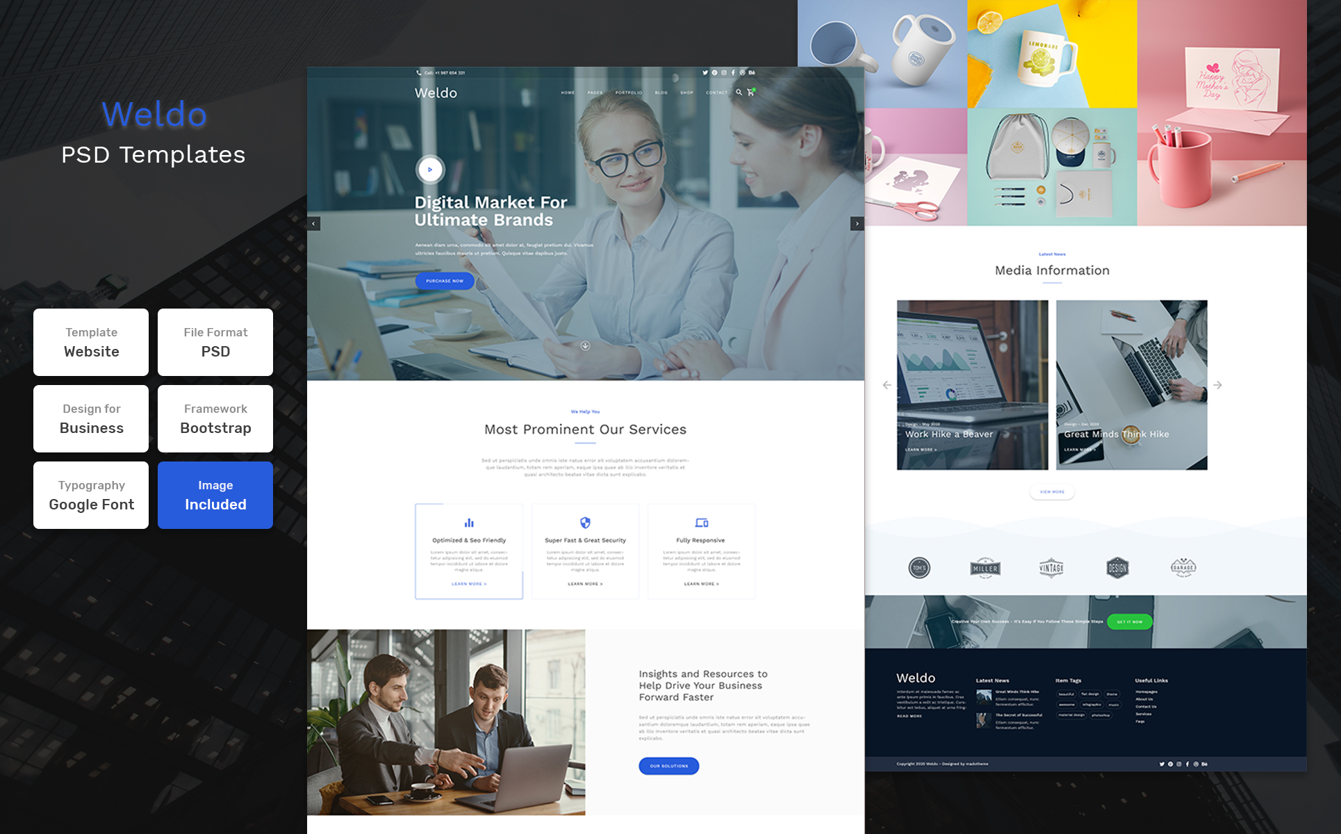 Download PSD шаблон "Weldo - Business Material PSD Template" / Weldo - Business Material PSD Template - Адаптивный PSD шаблон на тему бизнес и услуги blog,agency,business,corporate,creative,ecommerce,portfolio,psd,template,minimal,clean,fashion,store,landing,parallax,retina