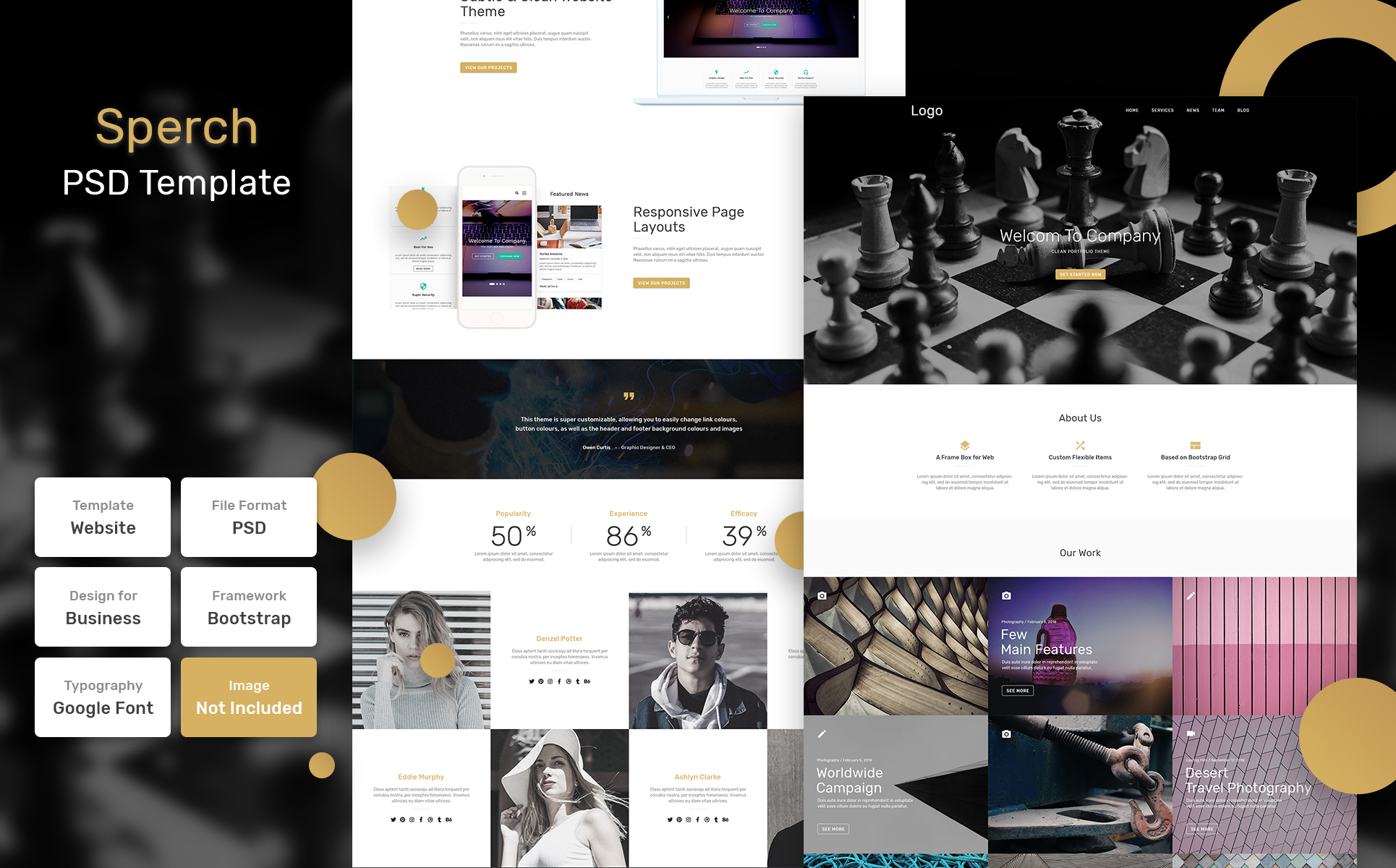 Download PSD шаблон "Sperch - Business Material PSD Template" / Sperch - Business Material PSD Template - PSD шаблон на тему графика design,template,web,website,web design,landing page,page,web template,landing,business,marketing,digital,blog,portfolio