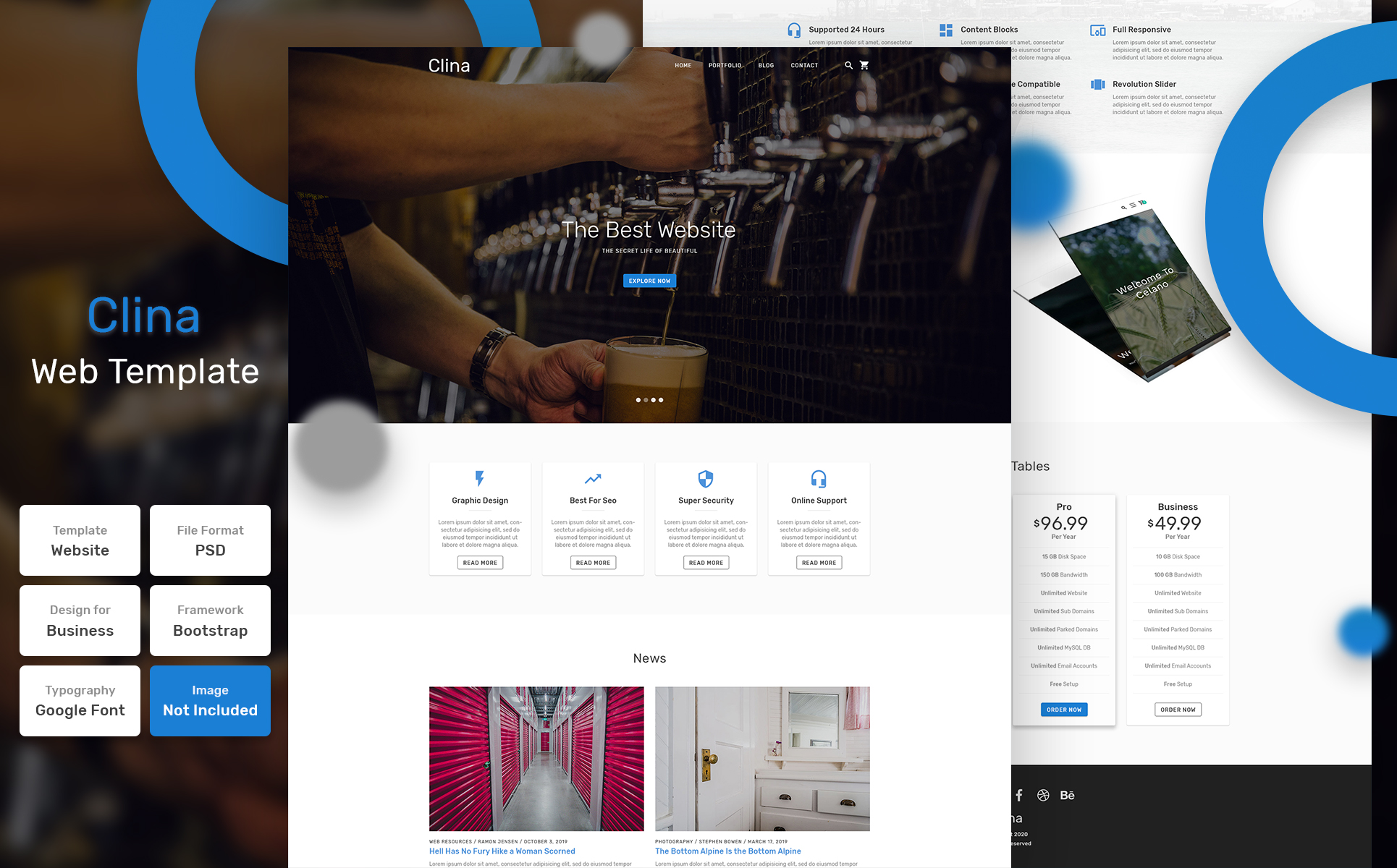 Download PSD шаблон "Clina - Agency Material PSD Template" / Clina - Agency Material PSD Template - PSD шаблон на тему графика design,template,web,website,web design,landing page,page,web template,landing,business,marketing,digital,seo,blog,portfolio,services,responsive,theme