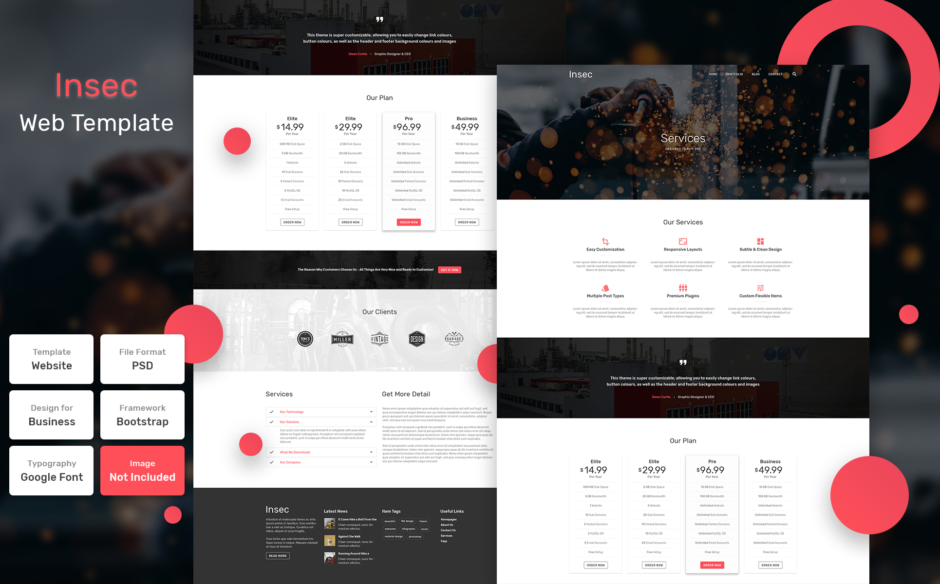 Download PSD шаблон "Insec - Business Material PSD Template" / Insec - Business Material PSD Template - PSD шаблон на тему графика design,template,web,website,web design,landing page,page,web template,landing,business,marketing,digital,seo,blog,portfolio,services,responsive,theme,agency