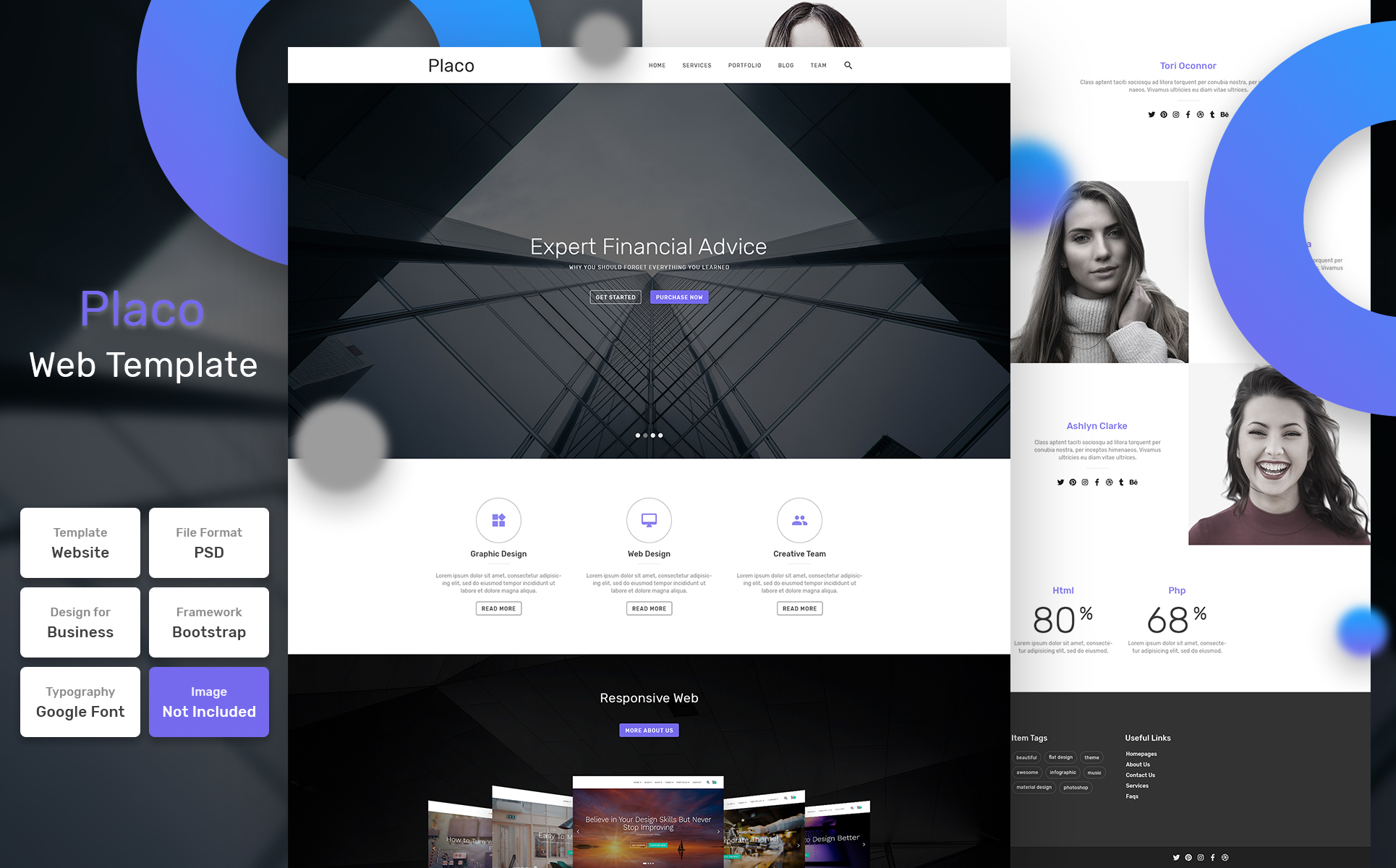 Download PSD шаблон "Placo - Business Material PSD Template" / Placo - Business Material PSD Template - PSD шаблон на тему графика design,template,web,website,web design,landing page,page,web template,landing,business,marketing,digital,seo,blog,portfolio,services,responsive,theme
