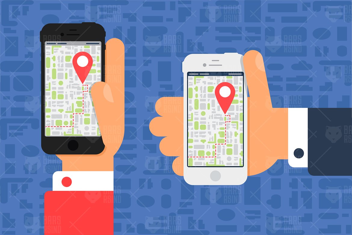 Download Vector "Electronic Offline Map On Devices - Vector Image" / Electronic Offline Map On Devices - Vector Image - Vector на тему графика illustration,design,sign,web,display,vector,marker,hand,travel,fast,flat,liquid,mobile,map,business,technology,city,town,building,search,smartphone,phone,background,digital,button,delivery,tr