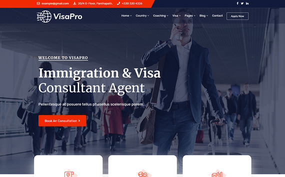 Visapro VisaPro - Immigration & Visa Consulting WordPress Theme #102084