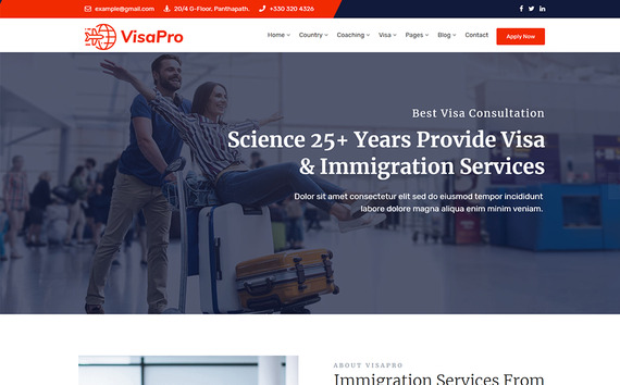 Visapro VisaPro - Immigration & Visa Consulting WordPress Theme #102084