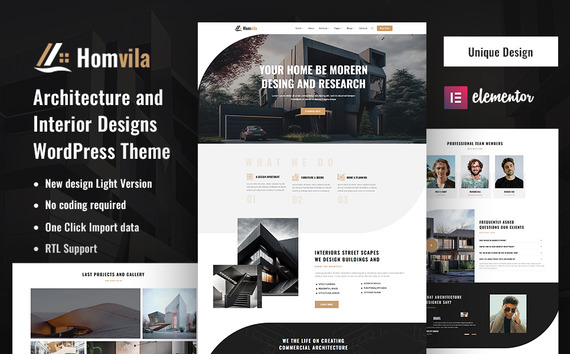 Homvila - Architecture and Interior Design WordPress Theme #362890