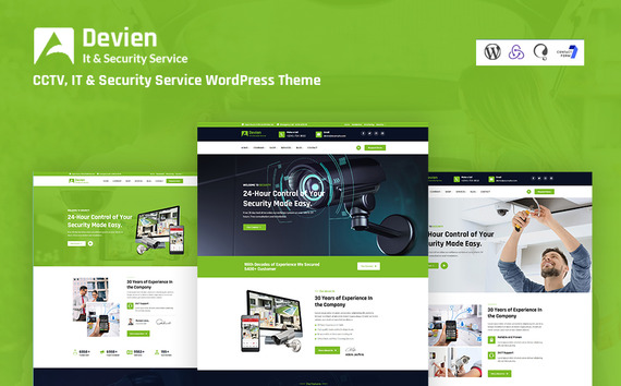 Devien - CCTV, IT and Security Service Responsive WordPress Theme #175355