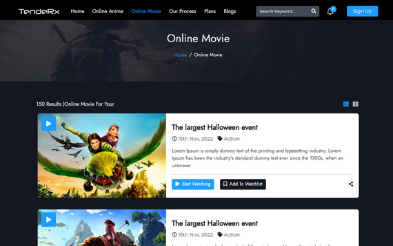 Tendex - Anime and Manga HTML5 Website Template #296910