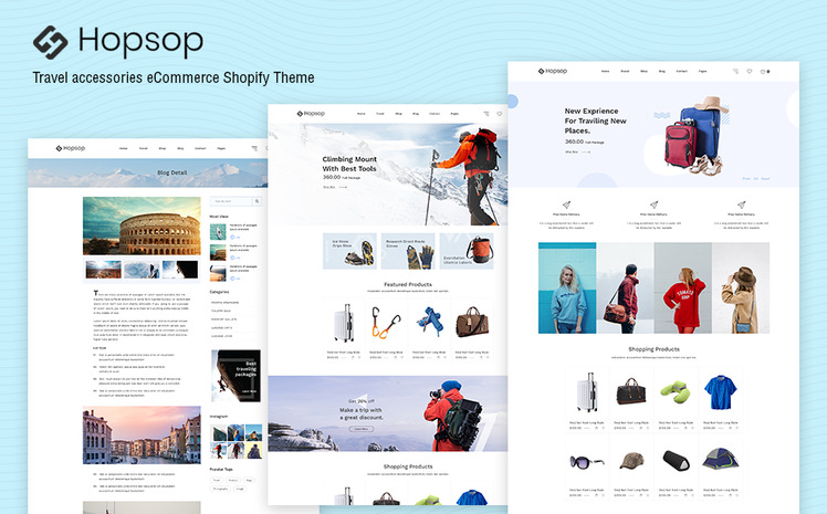 Hopsop Travel Accessories Shopify Theme #73836