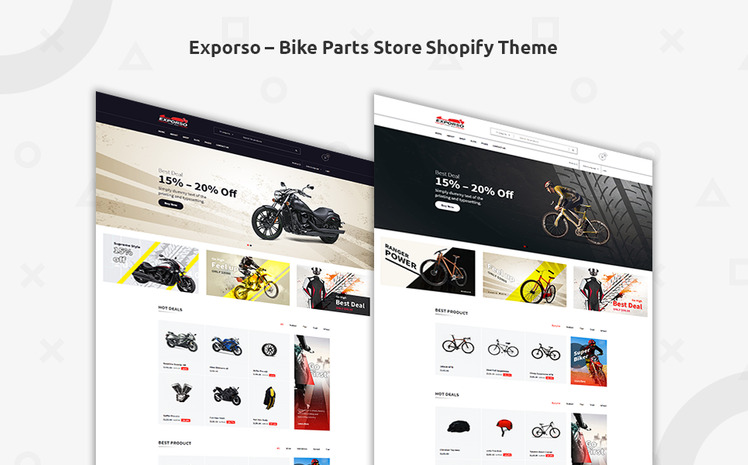 Exporso Bike Parts Store Shopify Theme #74006