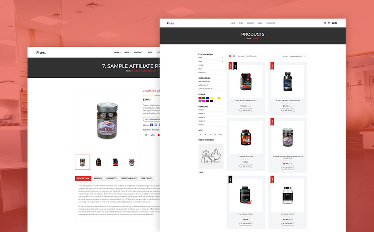 Fitex Sport Nutrition Shopify Theme #82312