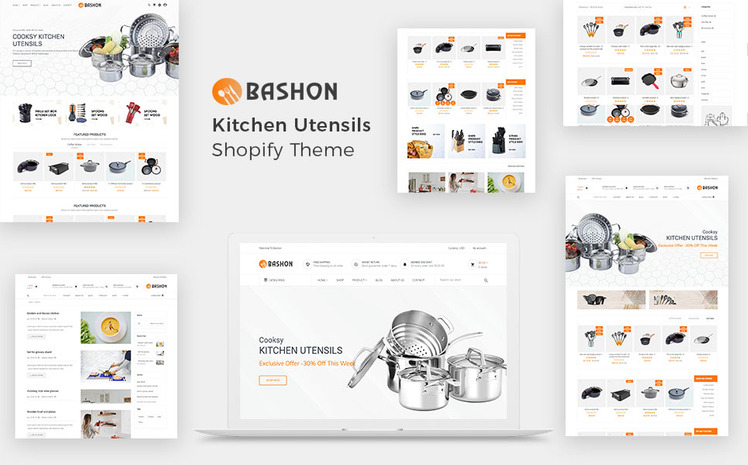 Bashon Kitchen Utensils Shopify Theme #83178