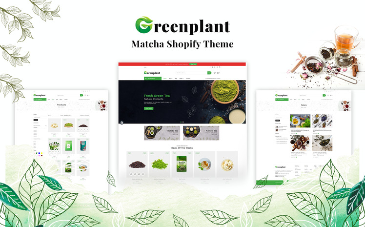 Greenplant Matcha Shopify Theme #117012